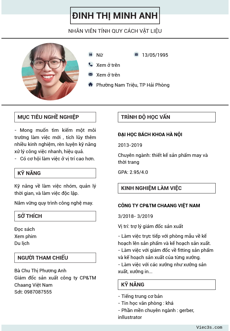 CV ứng viên