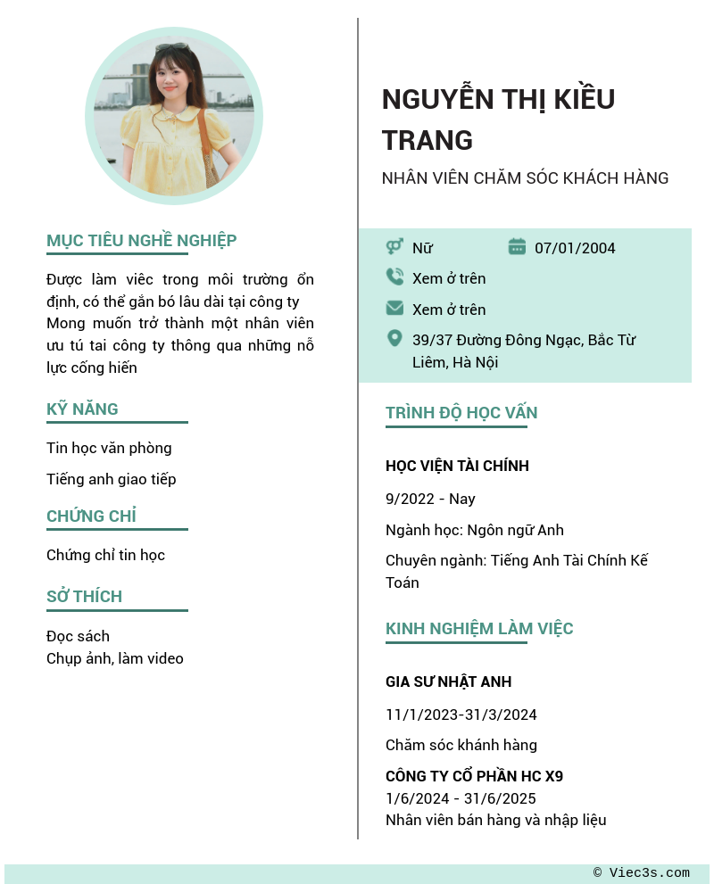 CV ứng viên