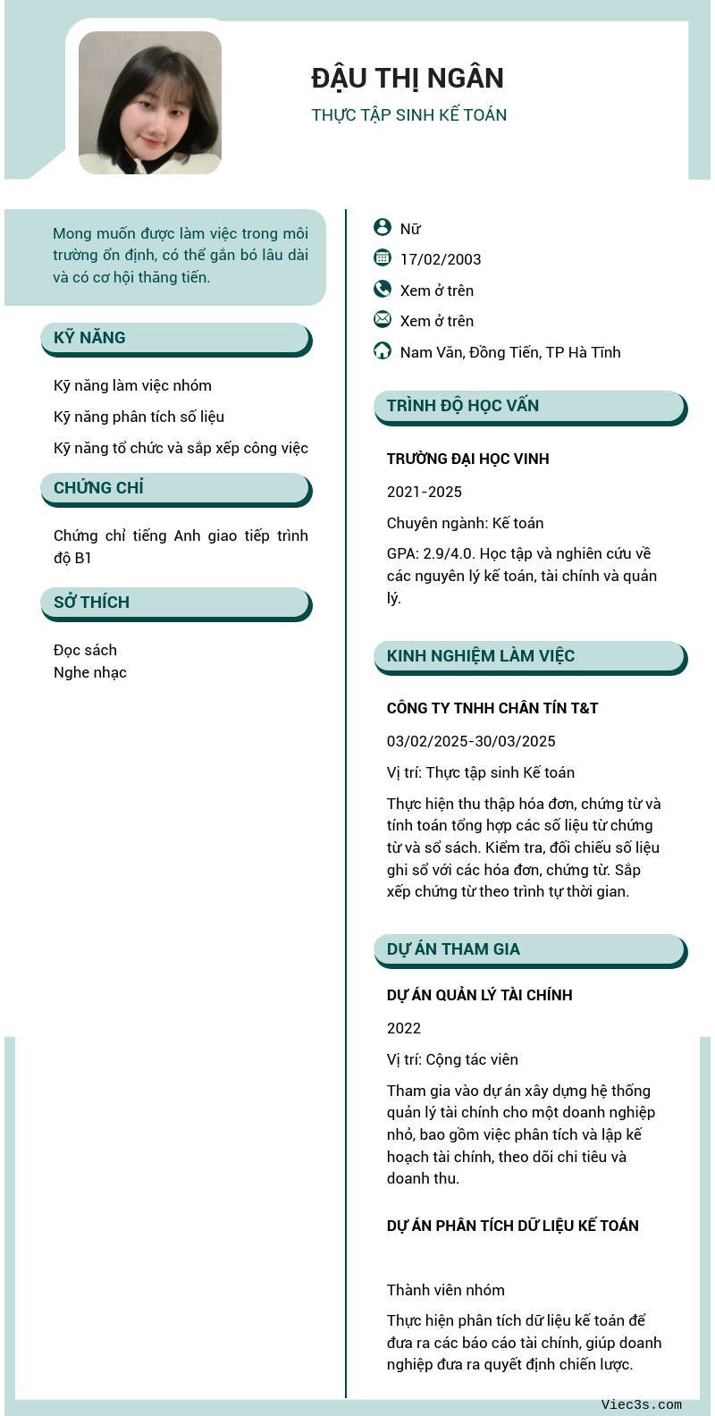 CV ứng viên