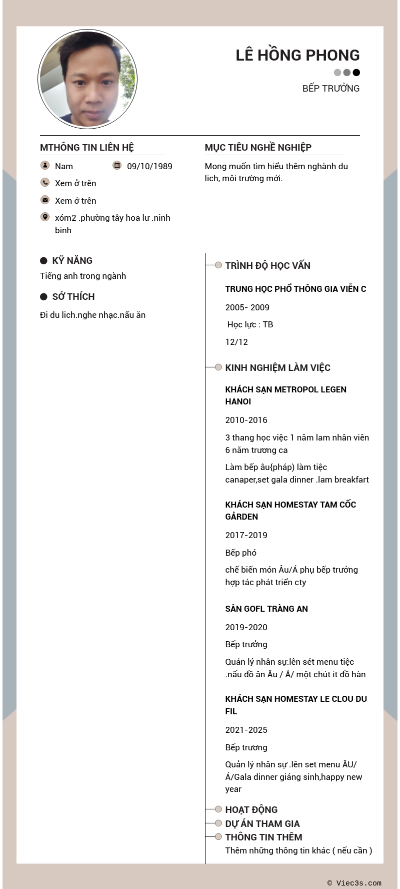 CV ứng viên