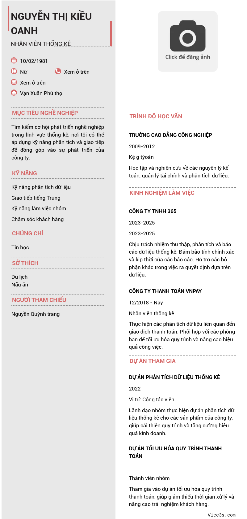 CV ứng viên