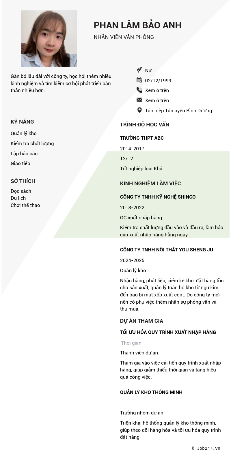CV ứng viên