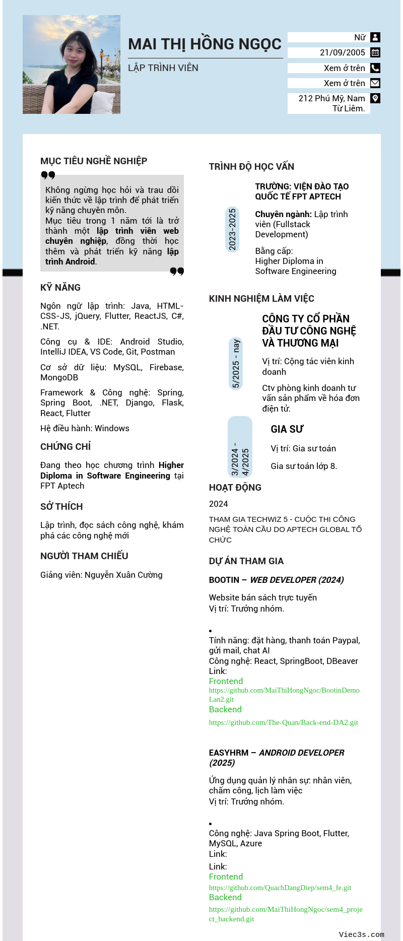 CV ứng viên