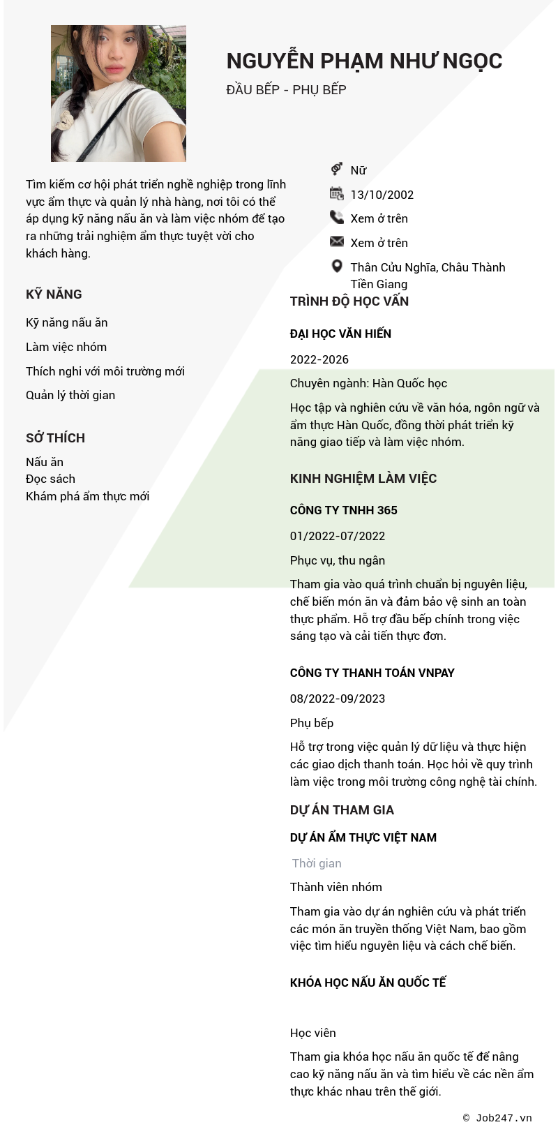 CV ứng viên
