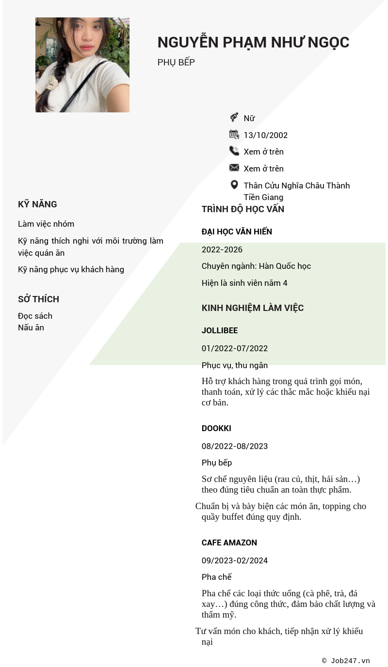 CV ứng viên