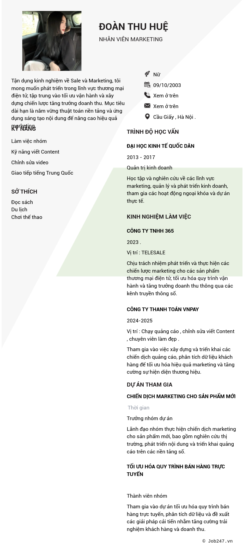CV ứng viên