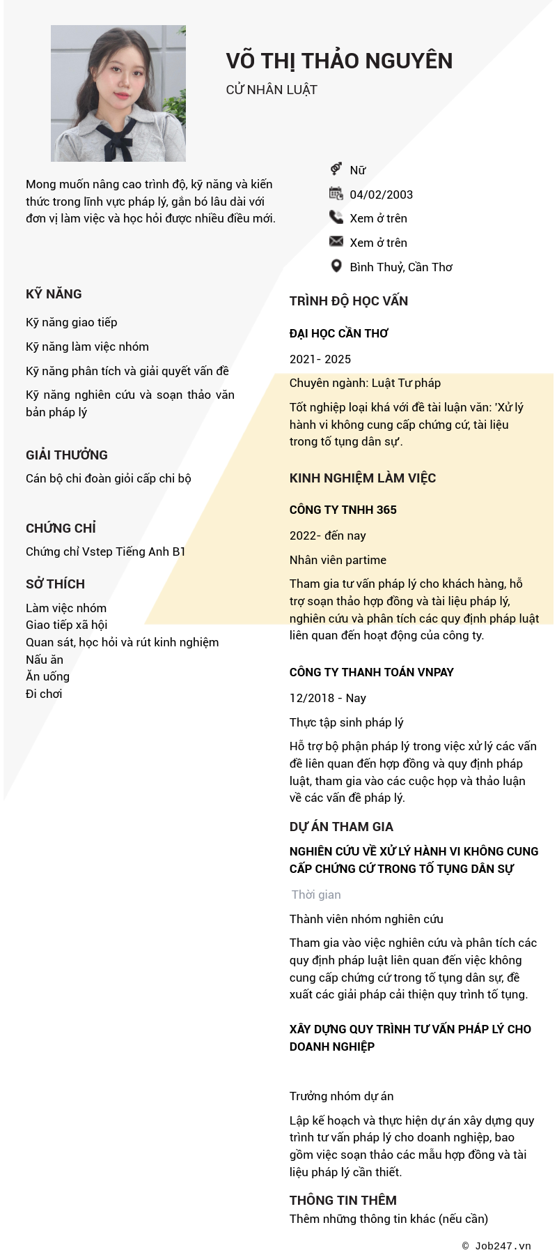 CV ứng viên