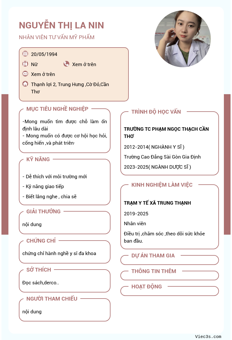 CV ứng viên