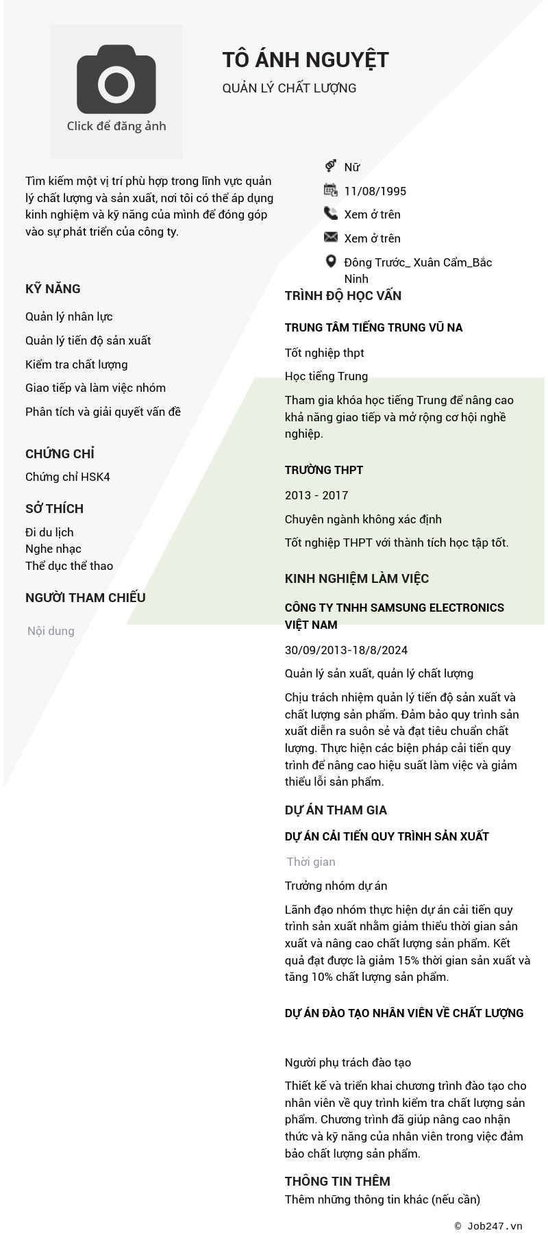 CV ứng viên