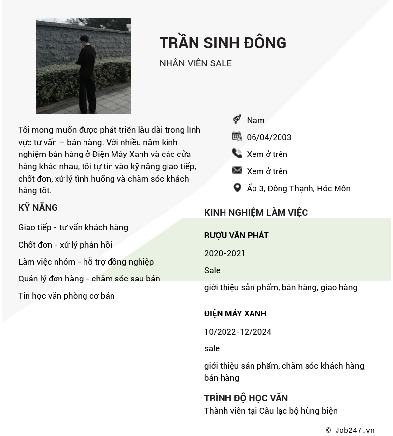 CV ứng viên