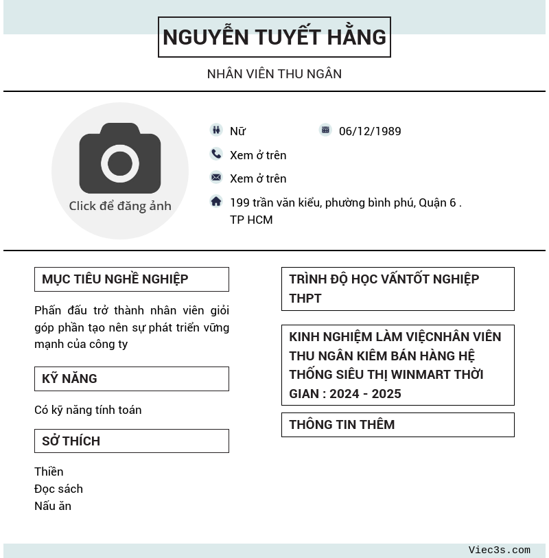 CV ứng viên