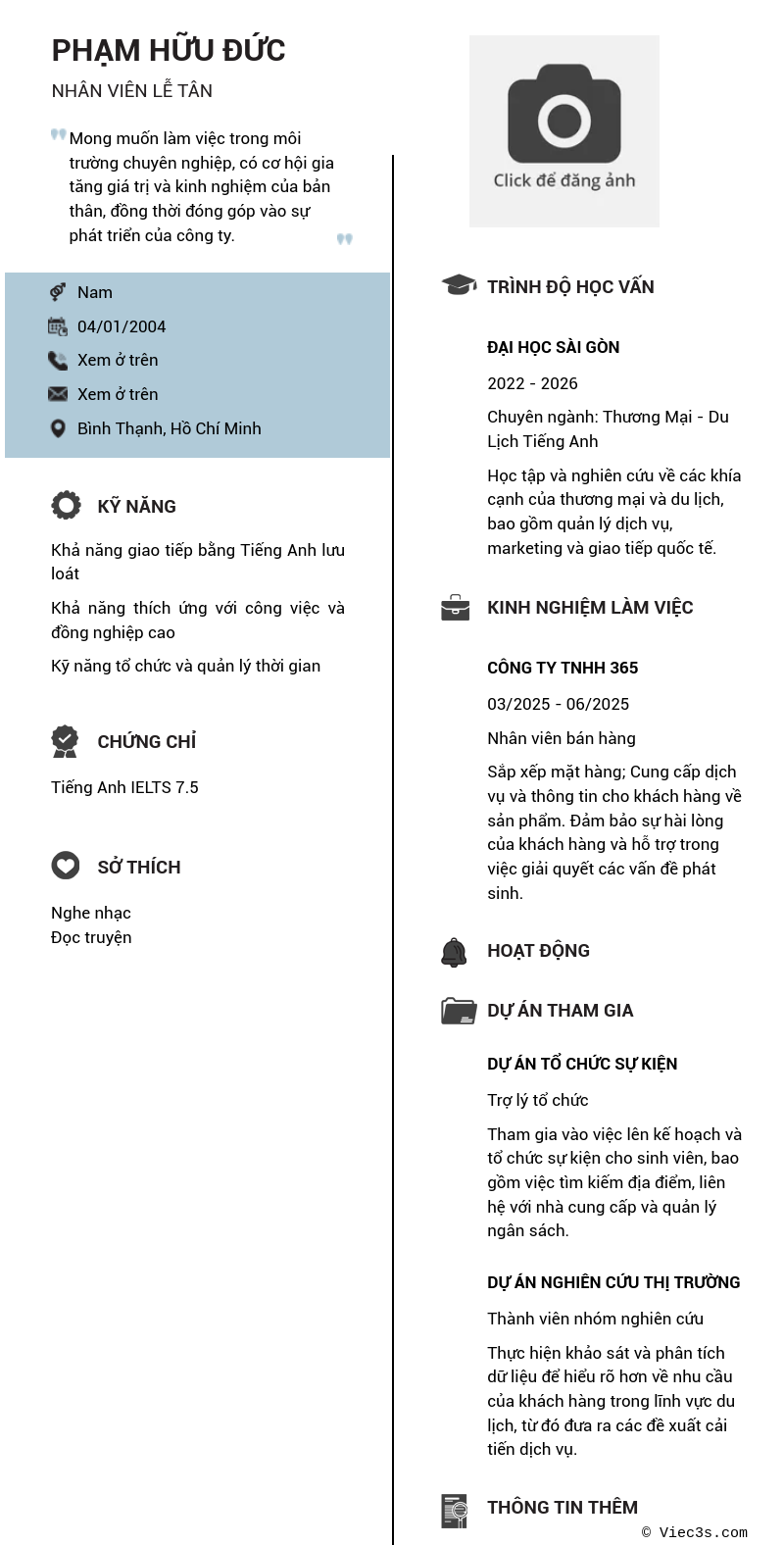 CV ứng viên