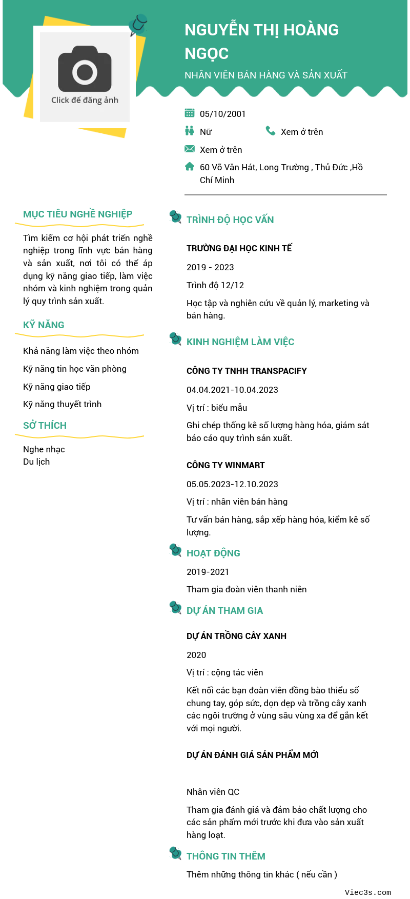 CV ứng viên