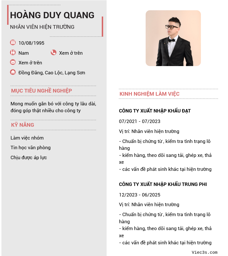 CV ứng viên