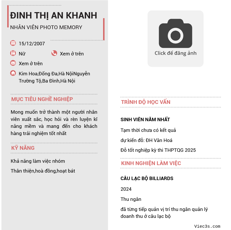 CV ứng viên
