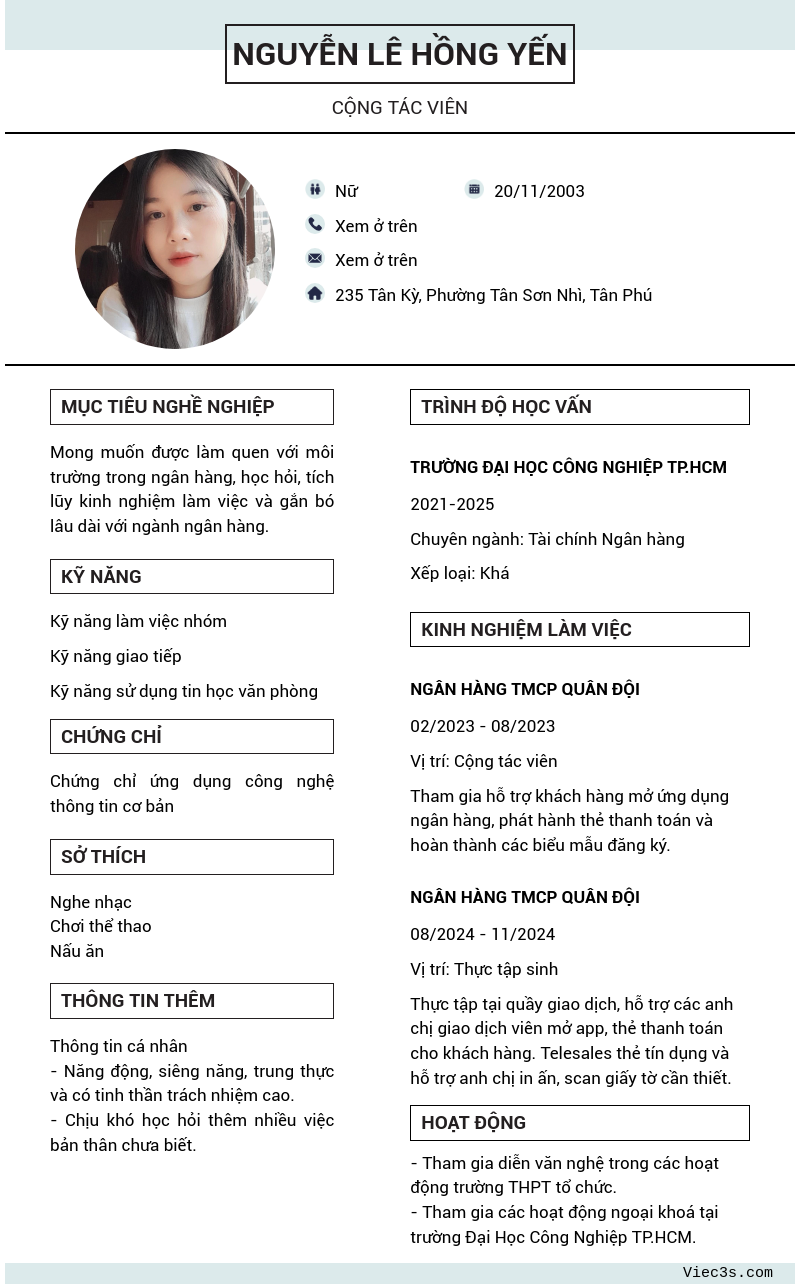 CV ứng viên