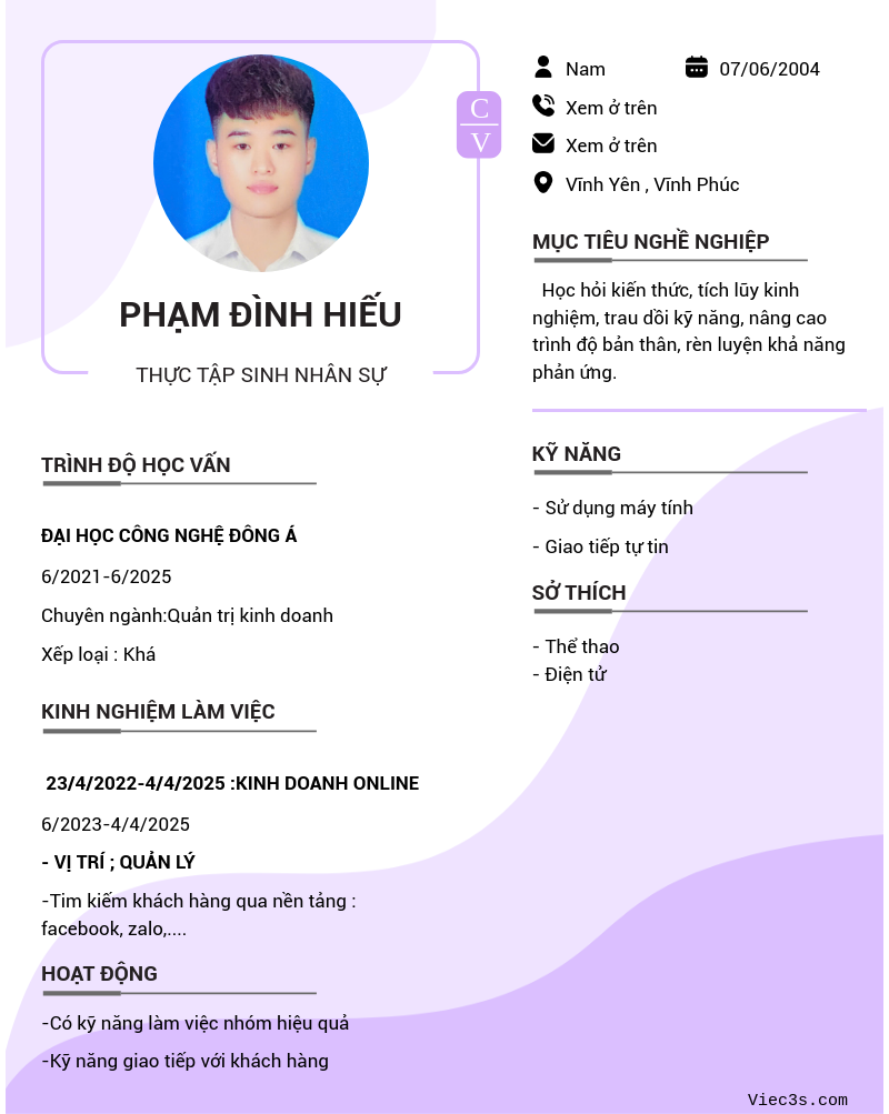 CV ứng viên