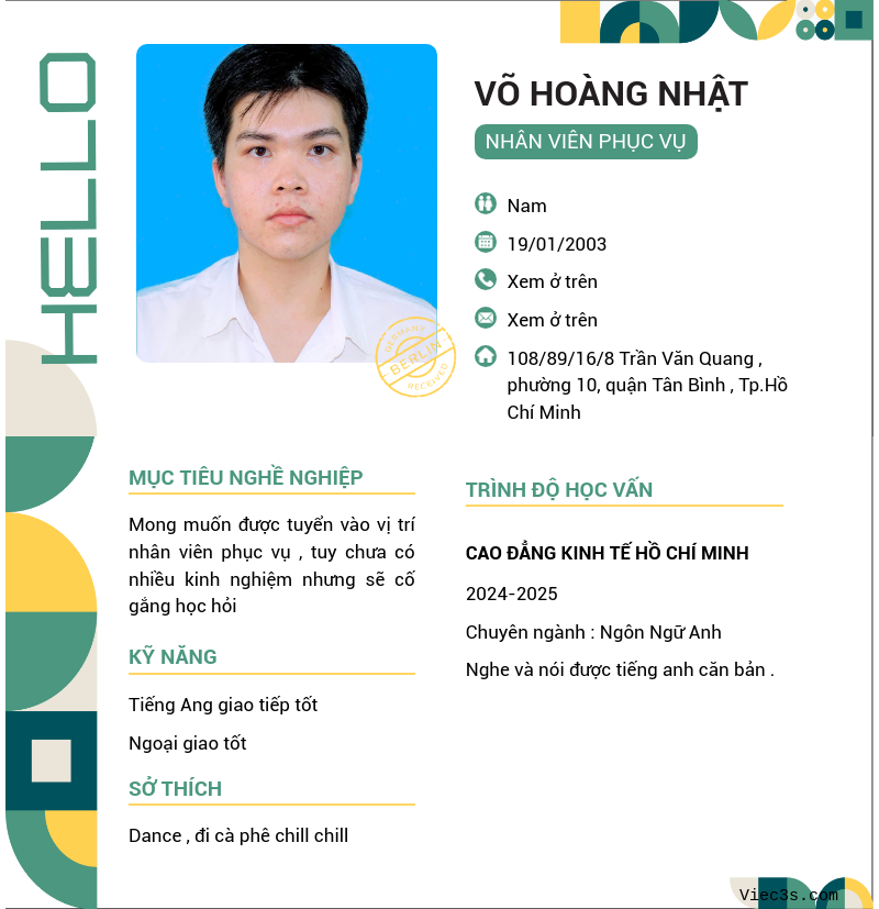 CV ứng viên