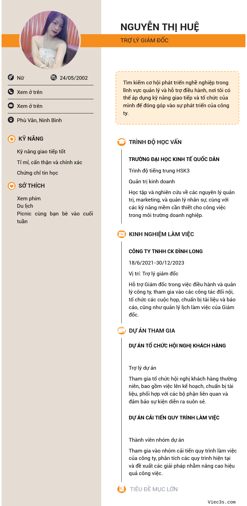 CV ứng viên