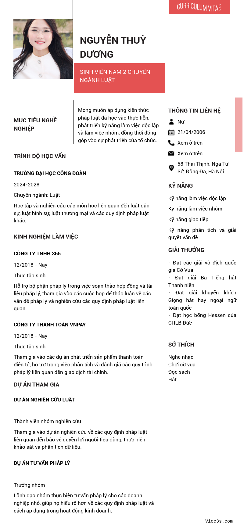 CV ứng viên