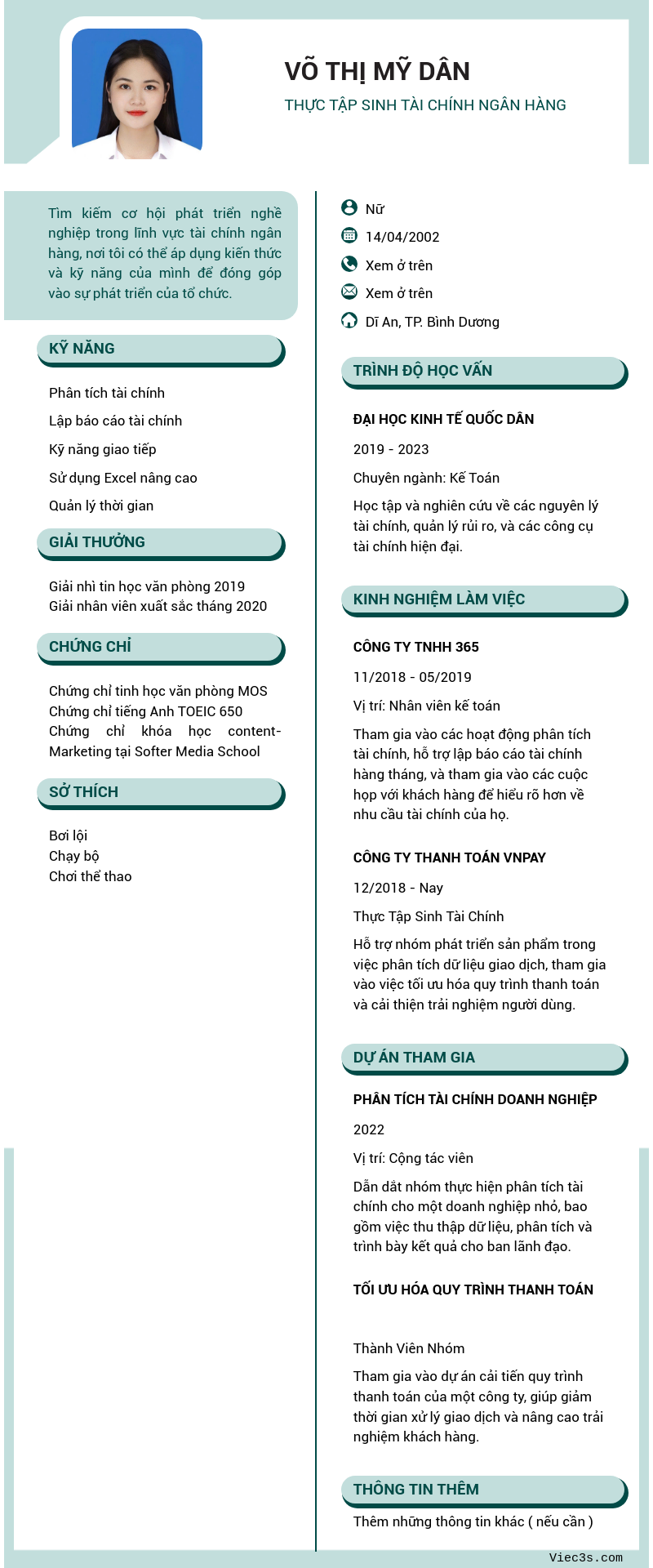 CV ứng viên