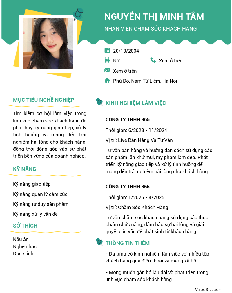 CV ứng viên