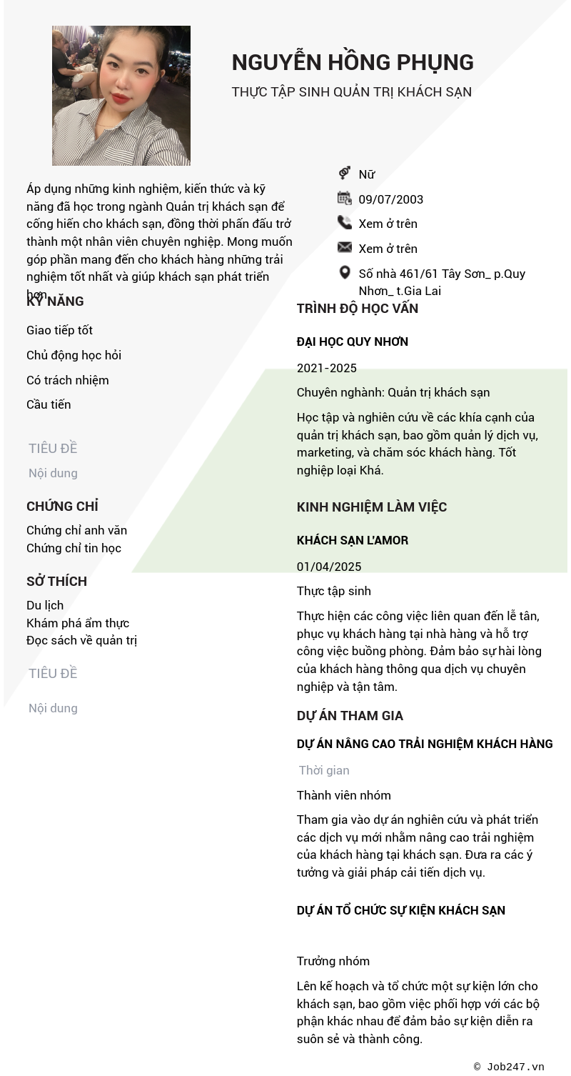 CV ứng viên