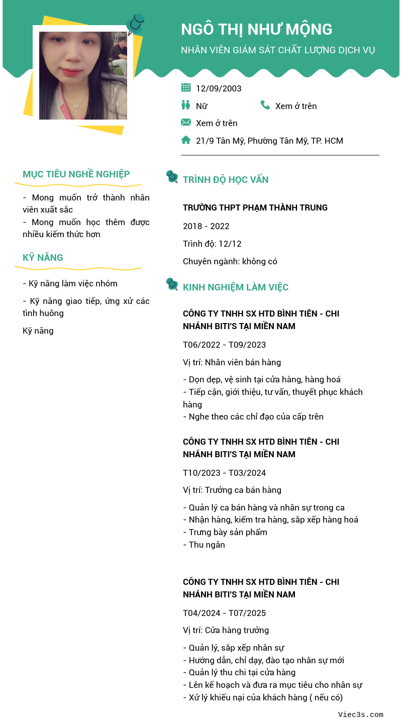 CV ứng viên