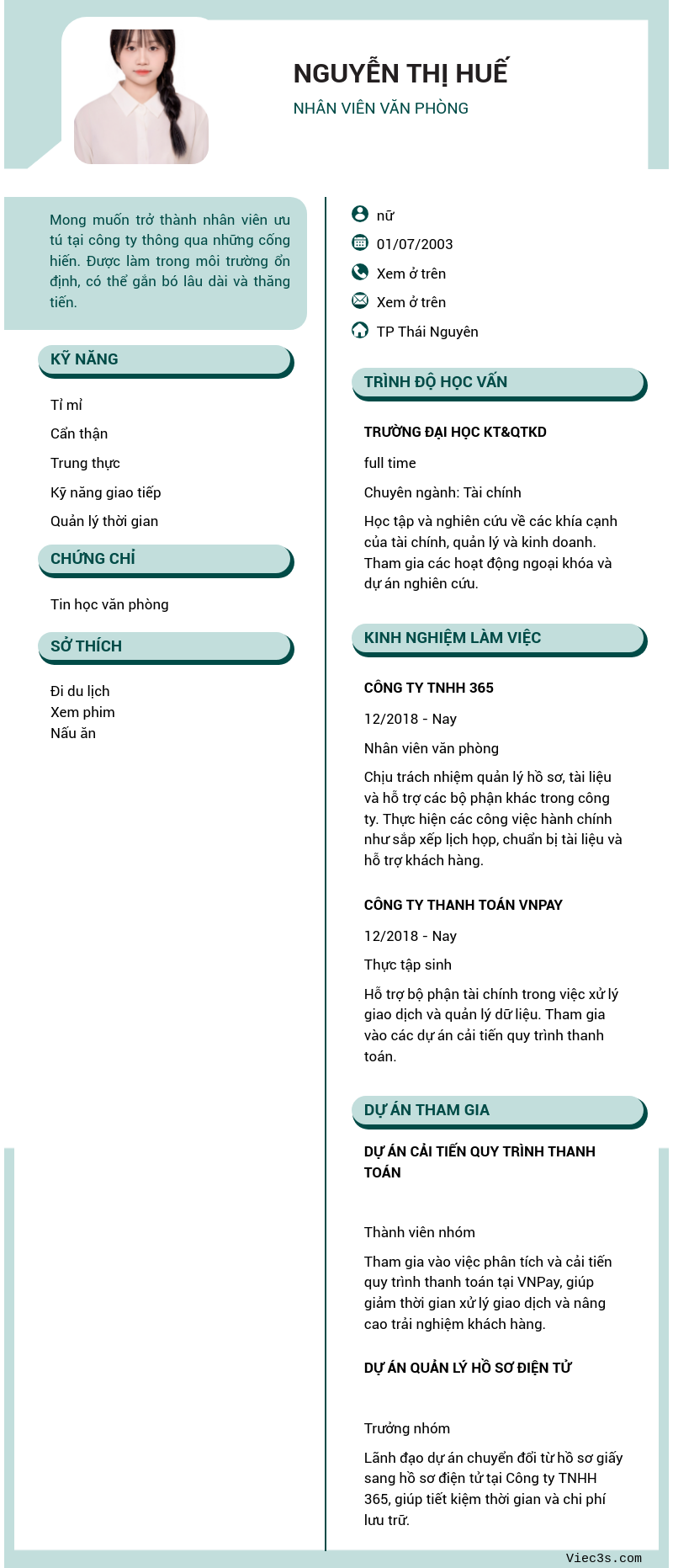 CV ứng viên