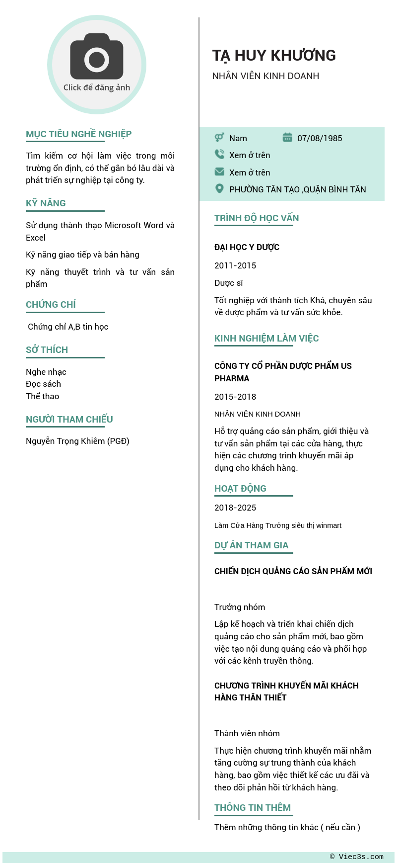 CV ứng viên