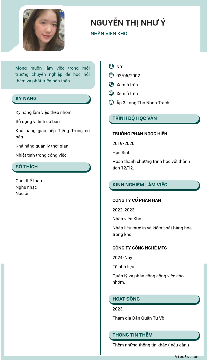 CV ứng viên