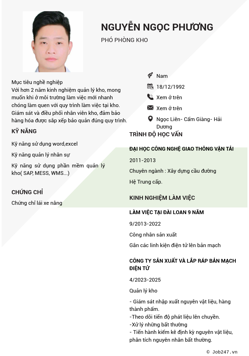 CV ứng viên