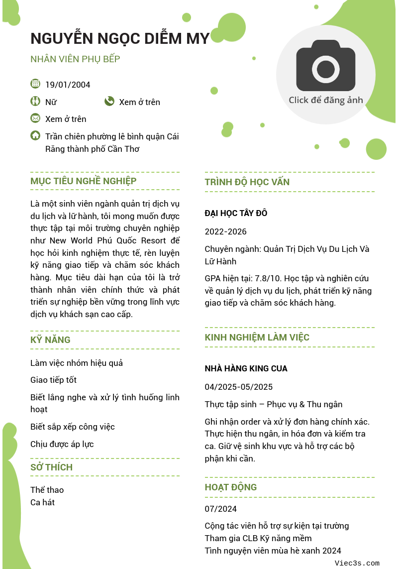 CV ứng viên