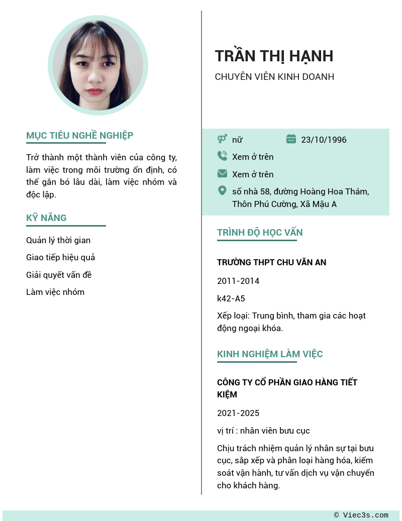 CV ứng viên