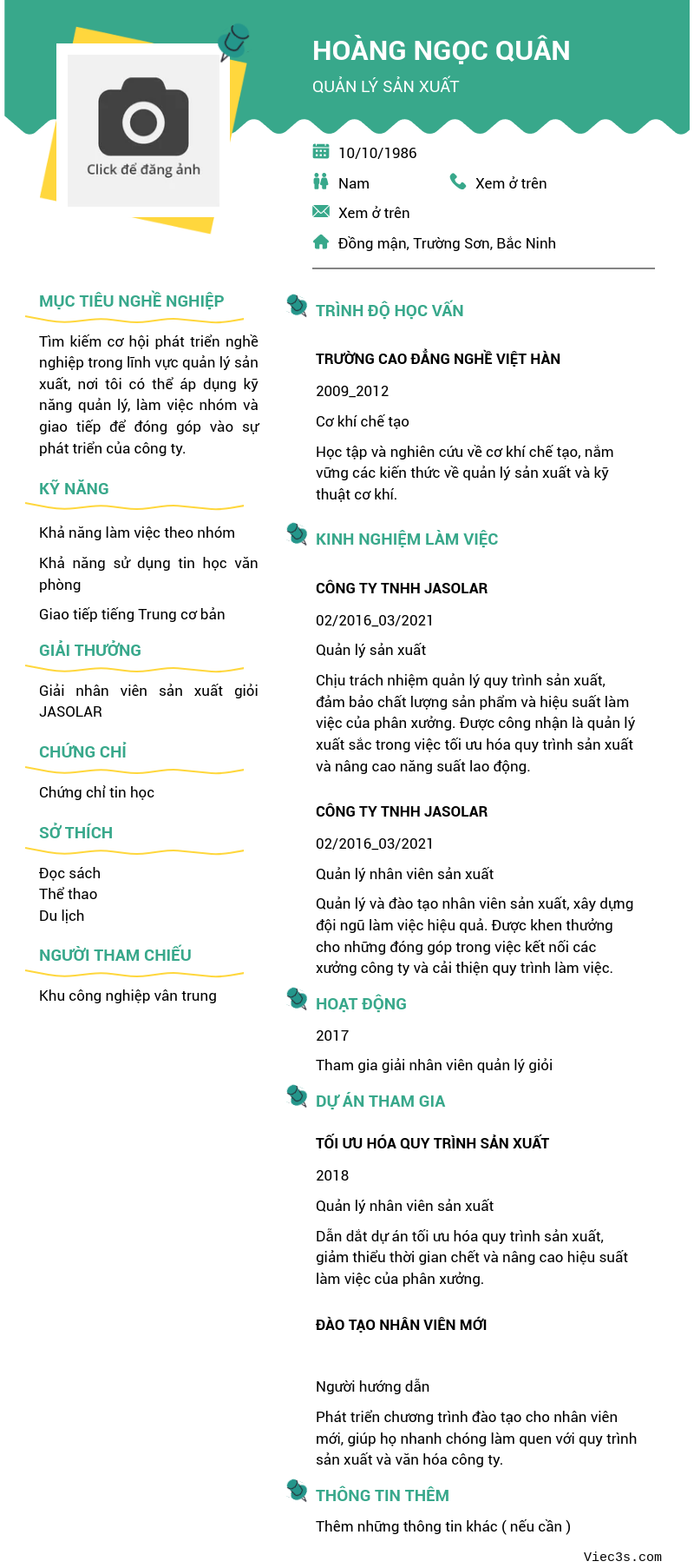 CV ứng viên