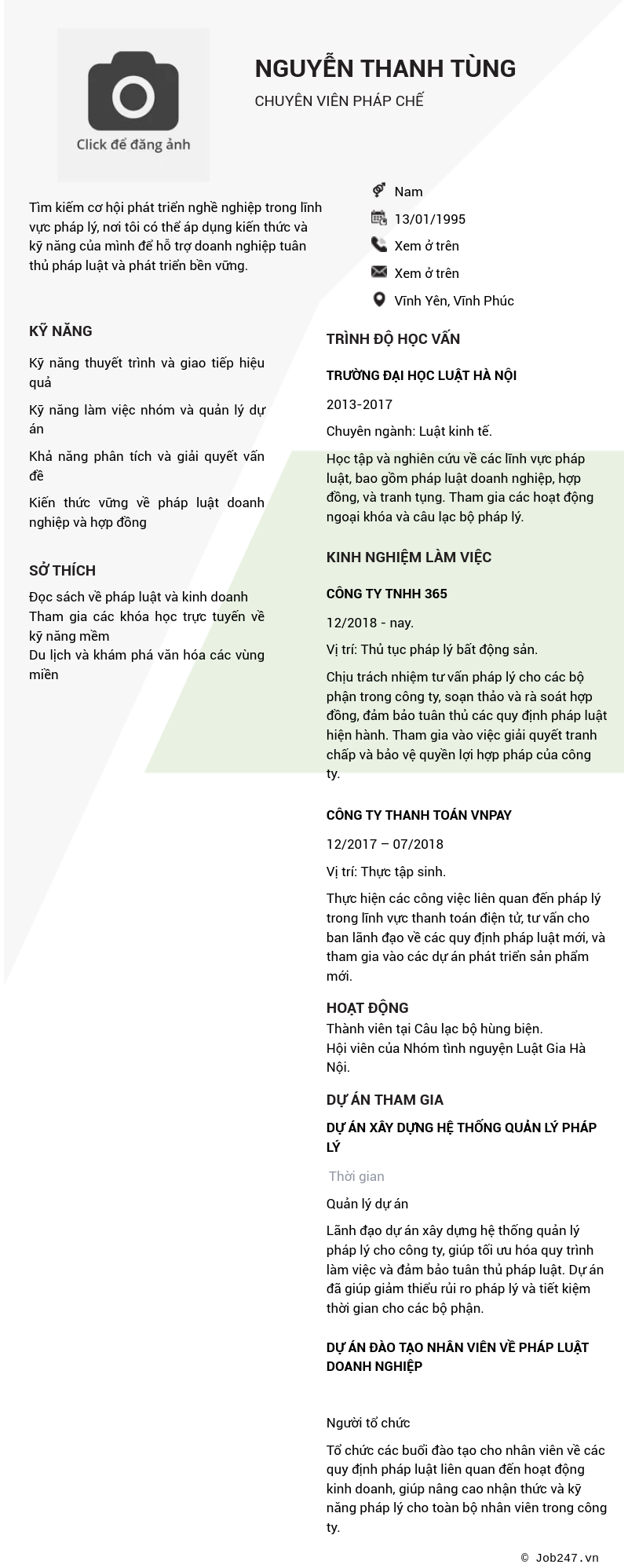 CV ứng viên