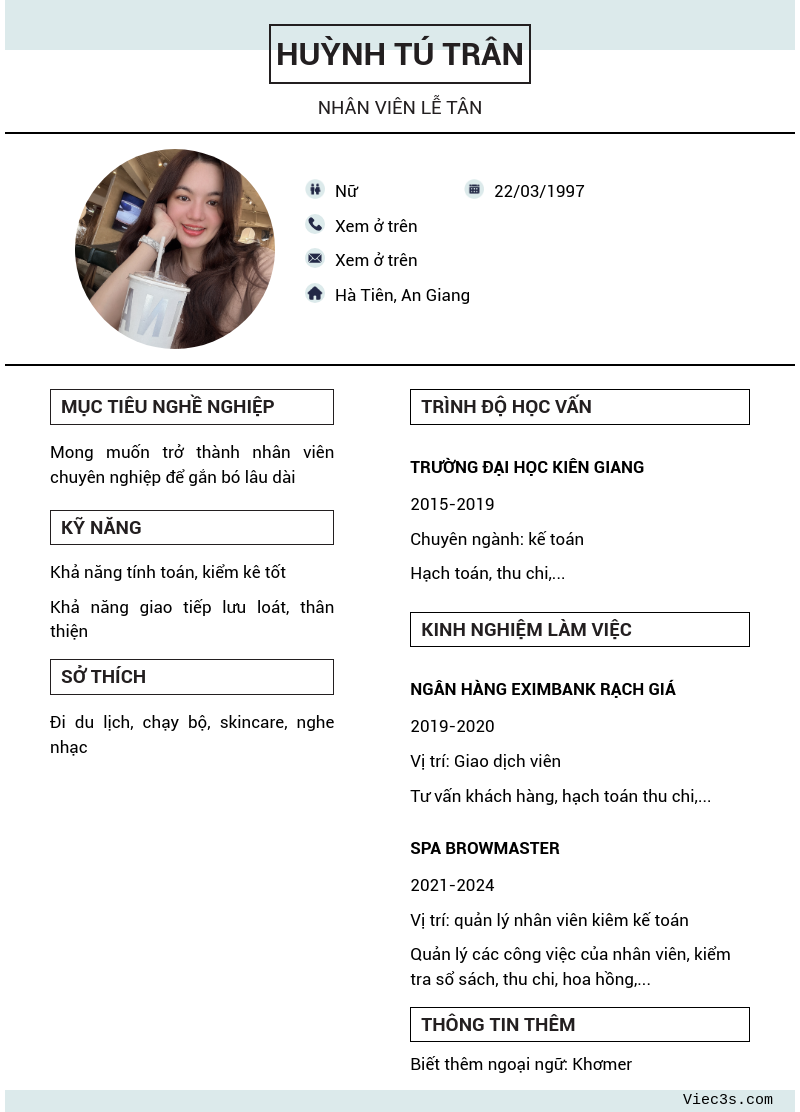 CV ứng viên