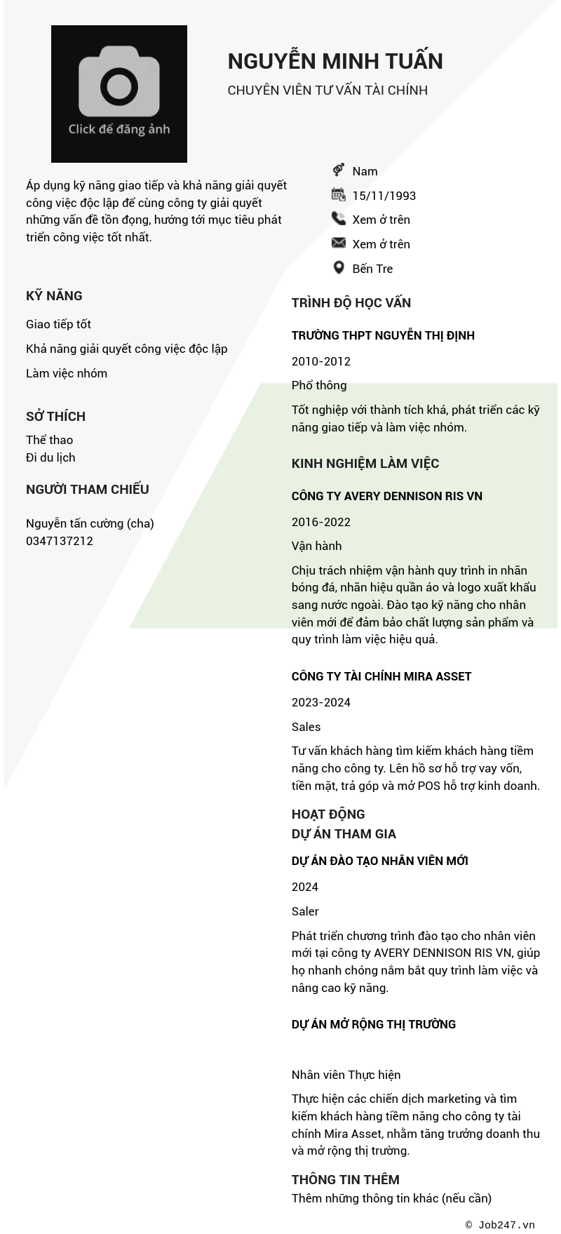 CV ứng viên