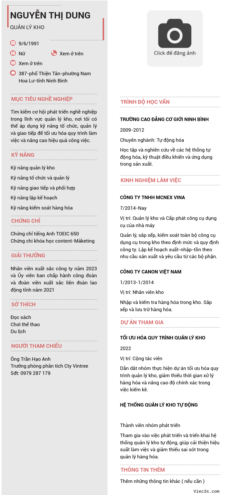 CV ứng viên