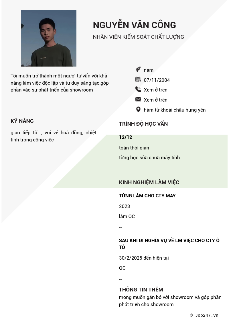 CV ứng viên