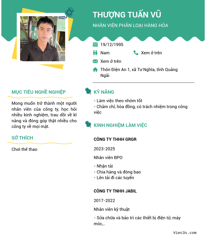 CV ứng viên