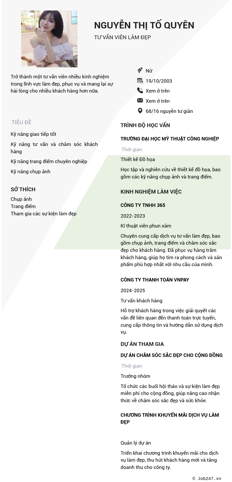 CV ứng viên
