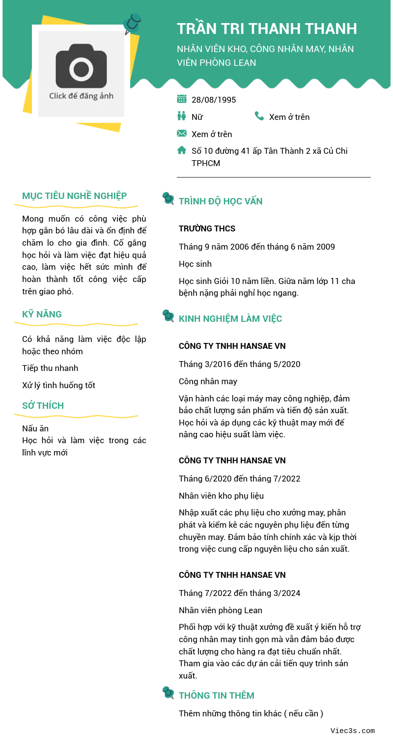 CV ứng viên