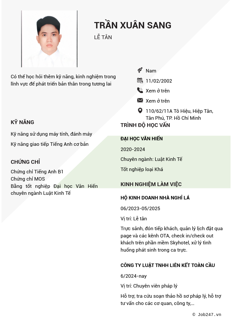 CV ứng viên