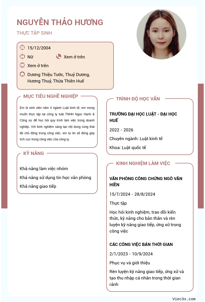 CV ứng viên