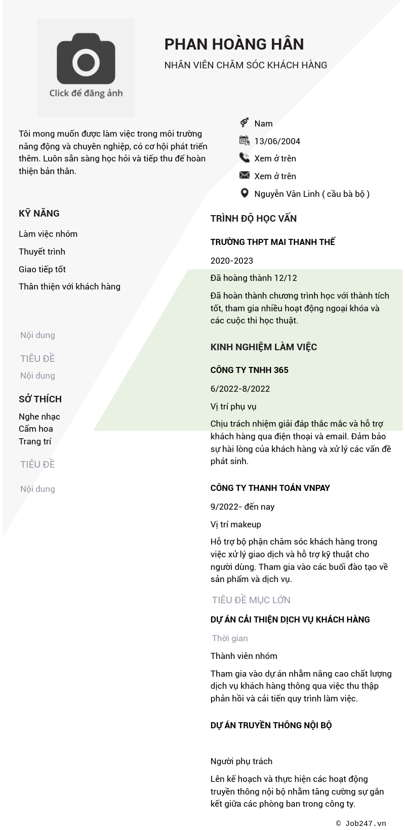 CV ứng viên