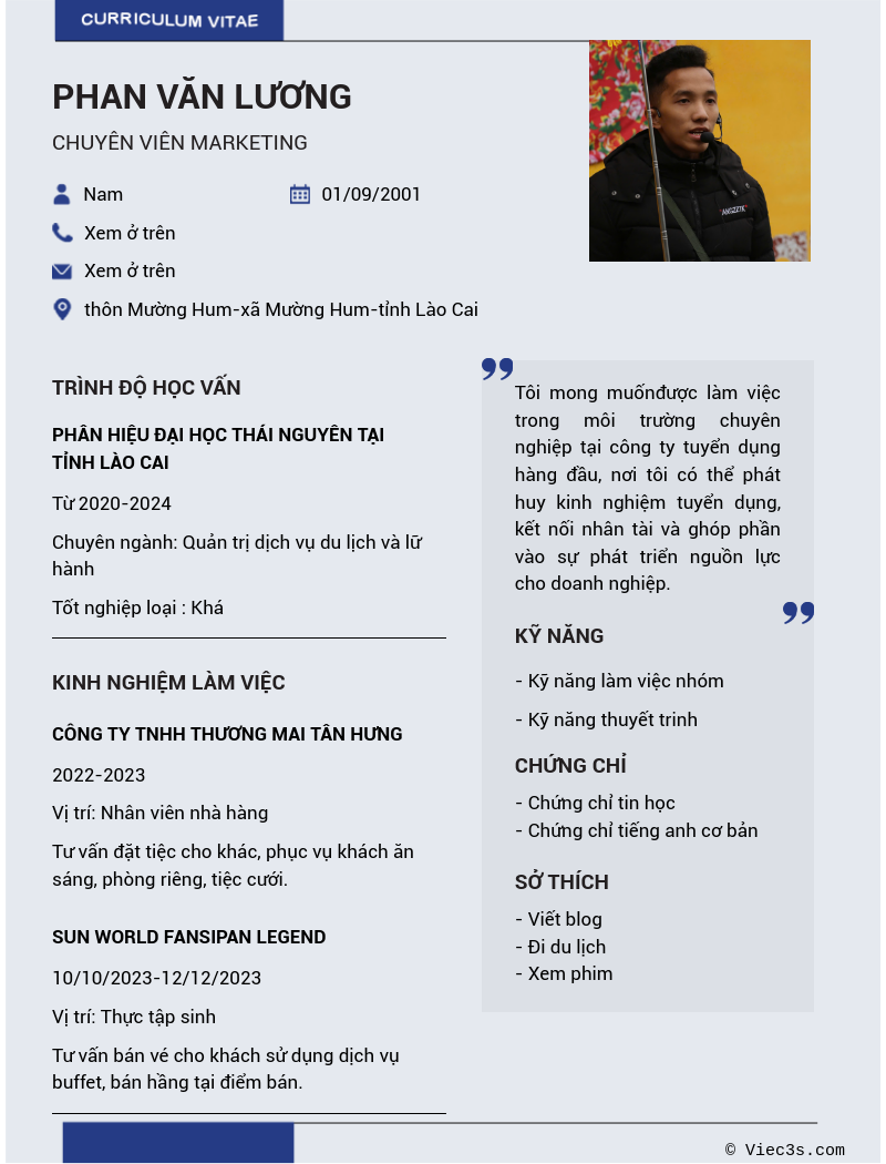 CV ứng viên