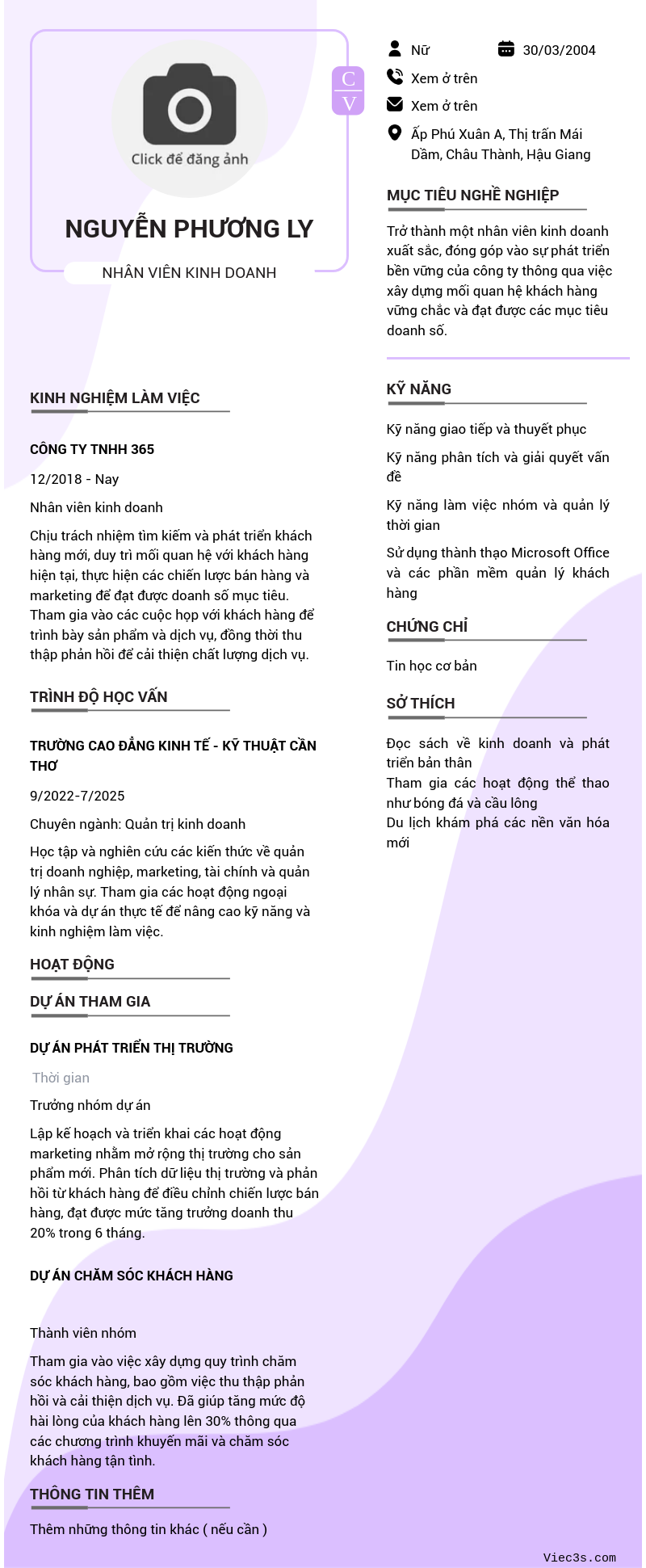 CV ứng viên