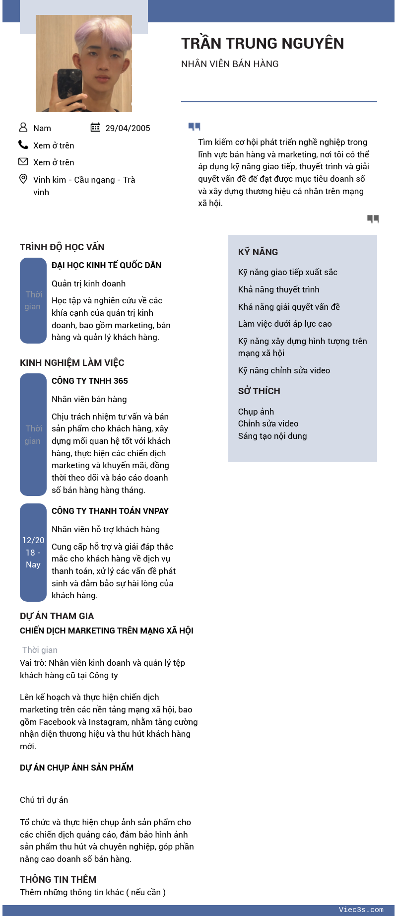 CV ứng viên