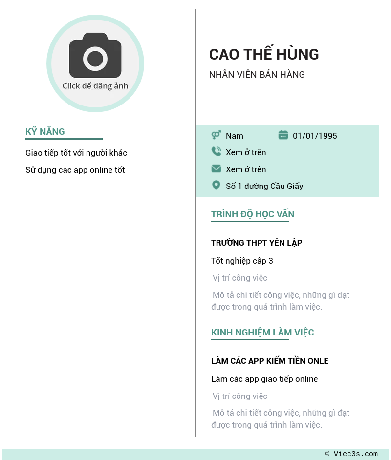 CV ứng viên